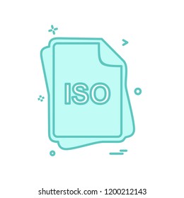 ISO file type icon design vector