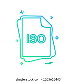 ISO file type icon design vector