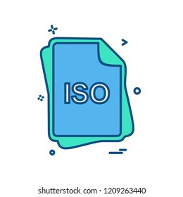 ISO file type icon design vector