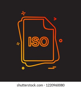 ISO file type icon design vector