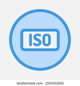 Iso icon in blue style about camera, use for website mobile app presentation