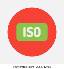Iso icon in flat style about camera, use for website mobile app presentation
