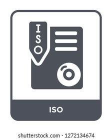 iso icon vector on white background, iso trendy filled icons from File type collection, iso simple element illustration