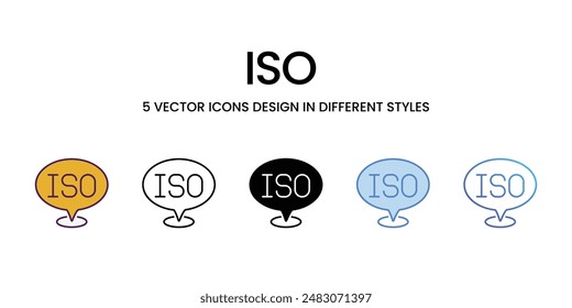 Iso Icons different style vector stock illustration
