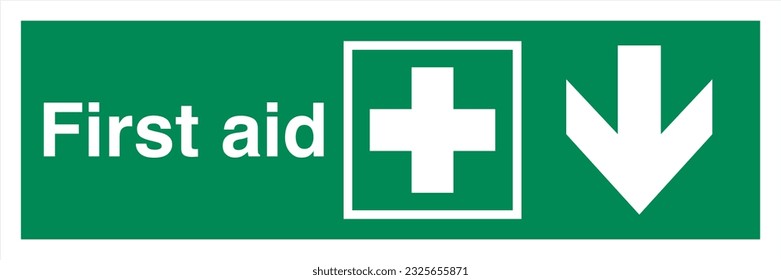 ISO International signs label symbol icon Safe condition first aid Direction Down From Here