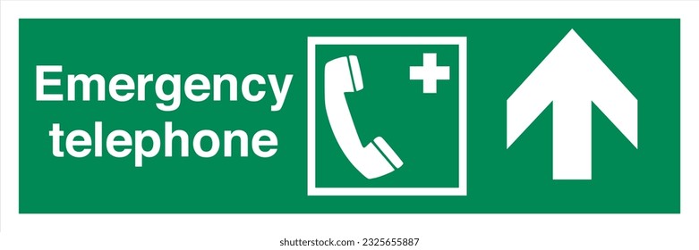 ISO International signs label symbol icon Safe condition Emergency Telephone Direction Up From Here