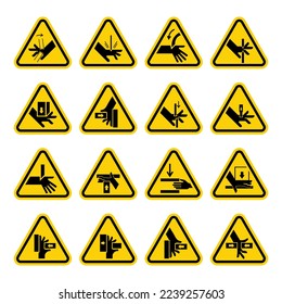 ISO Keep Hand Away Yellow Triangle Sign Vector