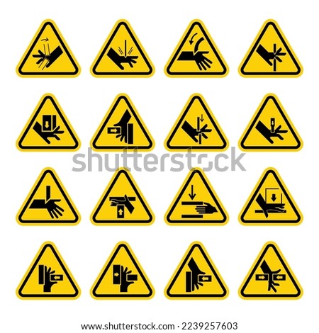 ISO Keep Hand Away Yellow Triangle Sign Vector