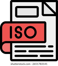 Línea ISO llena de diseño de iconos