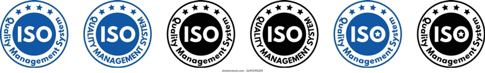 ISO logo certification, Certified Company Certificate ISO Blue vector, Quality Certificate, iso mark certification, ISO certified symbol vector illustration, Certified Company, Quality Certificate