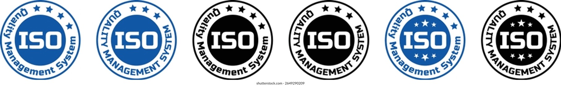 ISO logo certification, Certified Company Certificate ISO Blue vector, Quality Certificate, iso mark certification, ISO certified symbol vector illustration, Certified Company, Quality Certificate
