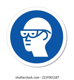 ISO Mandatory Action Sign: Eye Protection Required Symbol