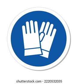 ISO Mandatory Action Sign: Safety Gloves Required Symbol (IS-1008)
