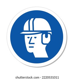 ISO Mandatory Action Sign: Wear Eye, Ear and Head Protection Symbol (IS-1032)
