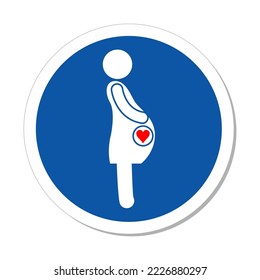 ISO Mandatory Circle Sign: Expectant Mother Graphic