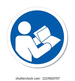 ISO Mandatory Circle Sign: Read Operators Manual Symbol
