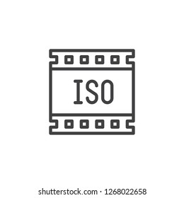 Iso photo frame outline icon. linear style sign for mobile concept and web design. Iso film strip simple line vector icon. Symbol, logo illustration. Pixel perfect vector graphics