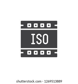 Iso photo frame vector icon. filled flat sign for mobile concept and web design. Iso film strip simple solid icon. Symbol, logo illustration. Pixel perfect vector graphics