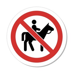 Signo Circular De Prohibición ISO: No Hay Símbolo De Equitación