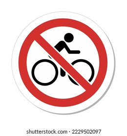 ISO Prohibition Circular Sign: No Bike Riding Symbol