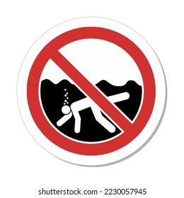 ISO Prohibition Circular Sign: No Prolonged Underwater Swimming Or Breath Holding Symbol