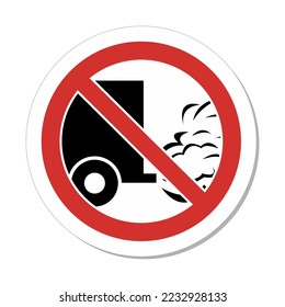 ISO Prohibition Circular Sign: No Idling Symbol