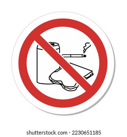 ISO Prohibition Sign: Circular Do Not Eat, Drink Or Smoke Symbol