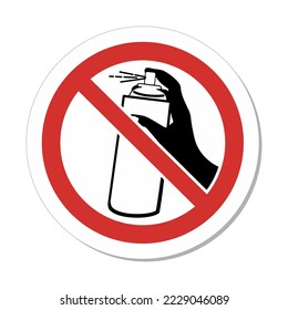 ISO Prohibition Sign: Do Not Spray Symbol