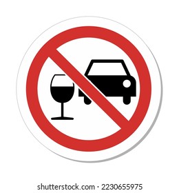 ISO Prohibition Sign: Do Not Drink And Drive Symbol