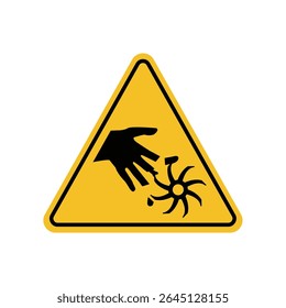 ISO Prohibition Sign, Finger or Hand Cutting with Rotating Blade by Accident Suitable for posters and web icons