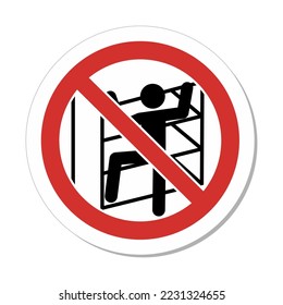 ISO Prohibition Sign: No Climbing Shelve Symbol