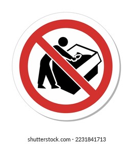 ISO Prohibition Sign: No Digging Through Dumpster Symbol