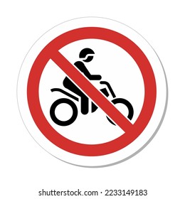 ISO Prohibition Sign: No Motorbikes Symbol