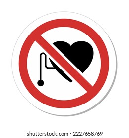 ISO Prohibition Sign: No Pacemaker Wearers Symbol