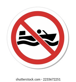 ISO Prohibition Sign: No Row Boating Symbol