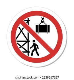 ISO Prohibition Sign: Overhead Hazard Do Not Walk Symbol