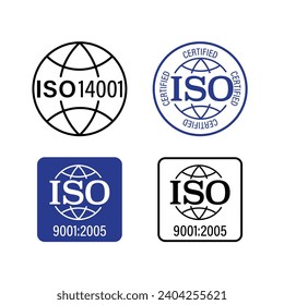 ISO Sign Icon Set Vector Design.