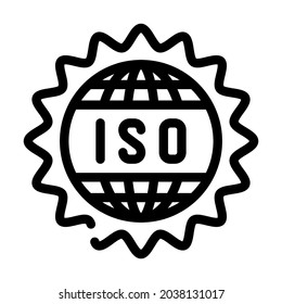 vector de icono de línea estándar iso. signo estándar iso. símbolo de contorno aislado ilustración negra