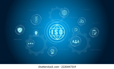 ISO standards quality control assurance warranty business technology concept. ISO banner icon concept vector illustrator.