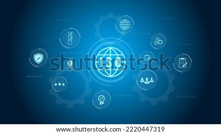 ISO standards quality control assurance warranty business technology concept. ISO banner icon concept vector illustrator.