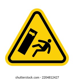 ISO Triangle Tipping Warning Sign: Body Crush Tip Over Hazard Symbol