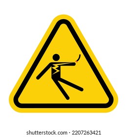 ISO Triangle Warning Sign: Electric Body Shock Symbol