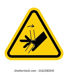 ISO Triangle Warning Sign: Hand Crush Pinch Point Symbol