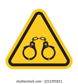 ISO Triangle Warning Sign: Hand Cuff Warning Symbol (IS-2101)
