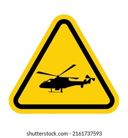 ISO Triangle Warning Sign: Helicopter Landing Area Warning Symbol (IS-2108)