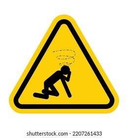 ISO Triangle Warning Sign: Man Dizzy Suffocation Hazard Symbol (IS-2112)