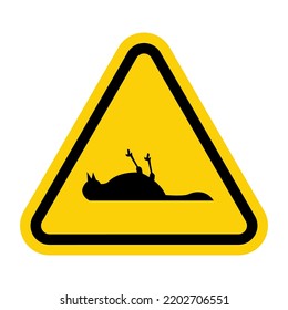 ISO Triangle Warning Sign: Poisonous Gas Dead Bird Symbol (IS-2111)