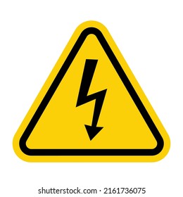 ISO Triangle Warning Sign: ISO W012 - Electrical Shock Electrocution Symbol