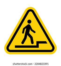 ISO Triangle Warning Sign: Watch Step Up Warning Symbol