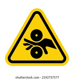 ISO Warning Sign: Pinch Point  Hand Entanglement Rollers Symbol